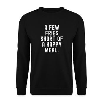Ein paar Pommes zu wenig Happy Meal - Unisex Pullover - Schwarz - Vorne - Alina (178cm) & Michal (187cm)