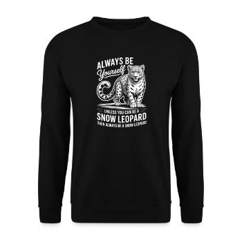 Snow Leopard Sayings Cute Snow Leopard Gift - Unisex Sweatshirt - black - Front - Alina (178cm) & Michal (187cm)