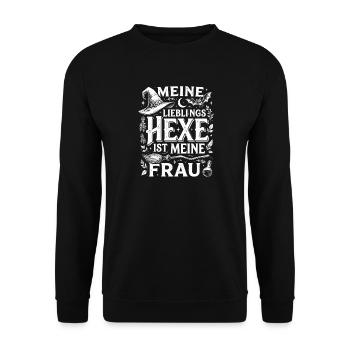  Meine Lieblingshexe Ist Meine Frau Hexe Ehefrau - Unisex Pullover - Schwarz - Vorne - Alina (178cm) & Michal (187cm)
