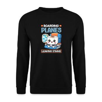 Das Einsteigen In Flugzeuge lustig - Unisex Pullover - Schwarz - Vorne - Alina (178cm) & Michal (187cm)
