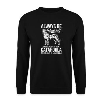 Louisiana Catahoula Leopard Dog Saying Gift - Unisex Sweatshirt - black - Front - Alina (178cm) & Michal (187cm)