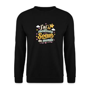 La Meilleure Sœur Du Monde - Humour Famille - Sweat-shirt Unisexe - noir - Devant - Alina (178cm) & Michal (187cm)