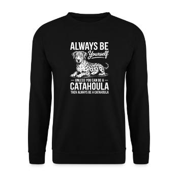 Louisiana Catahoula Leopard Dog Saying Gift - Unisex Sweatshirt - black - Front - Alina (178cm) & Michal (187cm)