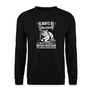 Dictons britanniques à poil court : cadeau drôle de chat - Sweat-shirt Unisexe - noir - Devant - Alina (178cm) & Michal (187cm)