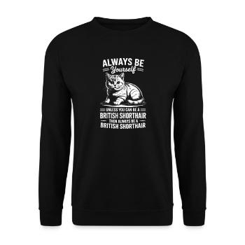 Dictons britanniques à poil court : cadeau drôle de chat - Sweat-shirt Unisexe - noir - Devant - Alina (178cm) & Michal (187cm)