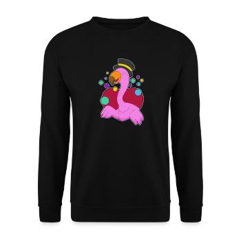 Drôle de flamant rose - Sweat-shirt Unisexe - noir - Devant - Alina (178cm) & Michal (187cm)