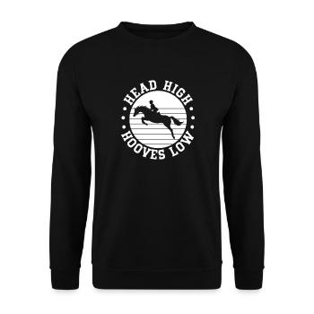 Hobby Horse Rider Head High Hooves Low - Unisex Pullover - Schwarz - Vorne - Alina (178cm) & Michal (187cm)