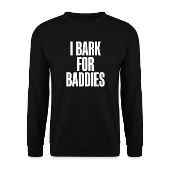 Ich belle für Baddies. - Unisex Pullover - Schwarz - Vorne - Alina (178cm) & Michal (187cm)