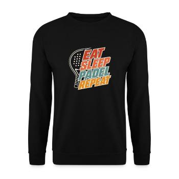 Mangez, dormez, padel, répétez, joueurs de padel drôles, sports - Sweat-shirt Unisexe - noir - Devant - Alina (178cm) & Michal (187cm)