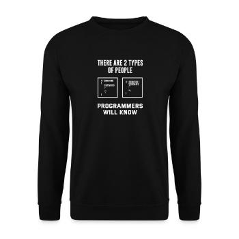 Programmers Two Types of People - Unisex Sweatshirt - black - Front - Alina (178cm) & Michal (187cm)