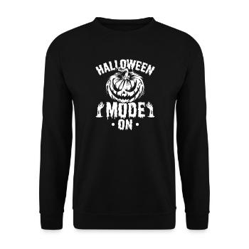 Mode Halloween Citrouille activé - Fête d’Halloween - Sweat-shirt Unisexe - noir - Devant - Alina (178cm) & Michal (187cm)