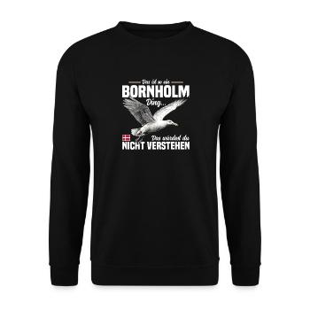 Das ist so ein Bornholm Ding - Unisex Pullover - Schwarz - Vorne - Alina (178cm) & Michal (187cm)