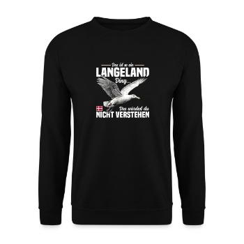 Das ist so ein Langeland Ding - Unisex Pullover - Schwarz - Vorne - Alina (178cm) & Michal (187cm)
