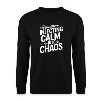 Anesthésiste Calm into Chaos Anesthesia - Sweat-shirt Unisexe - noir - Devant - Alina (178cm) & Michal (187cm)