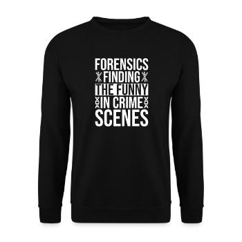 Forensic Analyst Funny In Crime Scenes Squad Crime - Unisex Pullover - Schwarz - Vorne - Alina (178cm) & Michal (187cm)