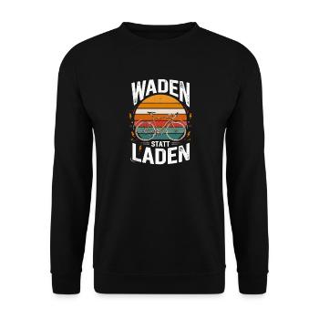  Waden Statt Laden Fahrrad Radsport - Unisex Pullover - Schwarz - Vorne - Alina (178cm) & Michal (187cm)