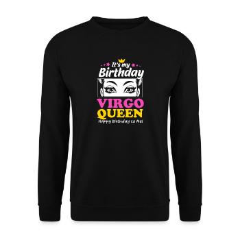 Sternzeichen Jungfrau - Unisex Pullover - Schwarz - Vorne - Alina (178cm) & Michal (187cm)