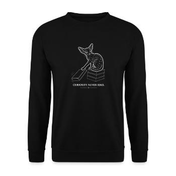 Devon Rex – La curiosité ne pose jamais - Sweat-shirt Unisexe - noir - Devant - Alina (178cm) & Michal (187cm)