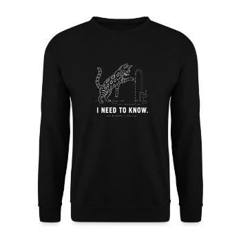 Bengalkatze – I Need To Know - Unisex Sweatshirt - black - Front - Alina (178cm) & Michal (187cm)