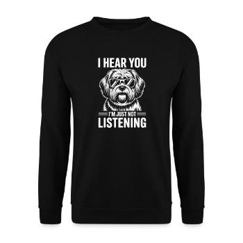 Lhasa Apso Drôle, Cadeau Lhasa Apso - Sweat-shirt Unisexe - noir - Devant - Alina (178cm) & Michal (187cm)