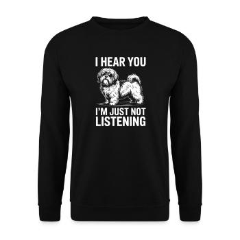 Lhasa Apso Drôle, Cadeau Lhasa Apso - Sweat-shirt Unisexe - noir - Devant - Alina (178cm) & Michal (187cm)