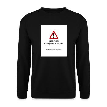 Attention : IA hallucinante - Sweat-shirt Unisexe - noir - Devant - Alina (178cm) & Michal (187cm)
