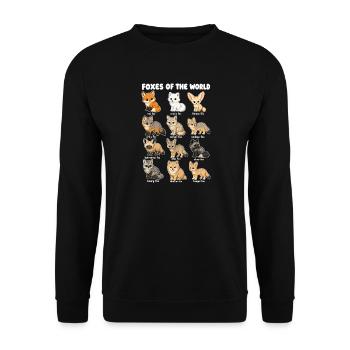 Füchse Der Welt Wildtierdiagramm Roter Polarfuchs - Unisex Pullover - Schwarz - Vorne - Alina (178cm) & Michal (187cm)