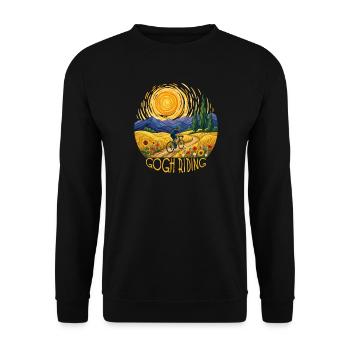 Gogh chevauche un cycliste de champ ensoleillé - Sweat-shirt Unisexe - noir - Devant - Alina (178cm) & Michal (187cm)