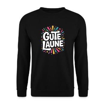 Gute Laune Karneval Fasching Karnevalskostüm Alaaf - Unisex Pullover - Schwarz - Vorne - Alina (178cm) & Michal (187cm)