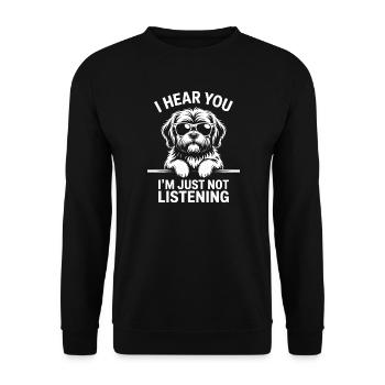 Lhasa Apso Drôle, Cadeau Lhasa Apso - Sweat-shirt Unisexe - noir - Devant - Alina (178cm) & Michal (187cm)