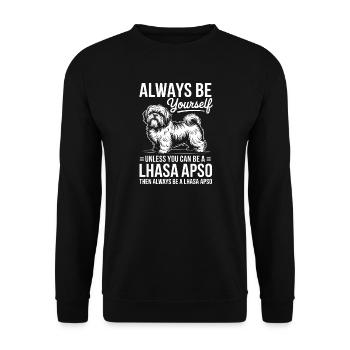 Lhasa Apso Drôle, Cadeau Lhasa Apso - Sweat-shirt Unisexe - noir - Devant - Alina (178cm) & Michal (187cm)