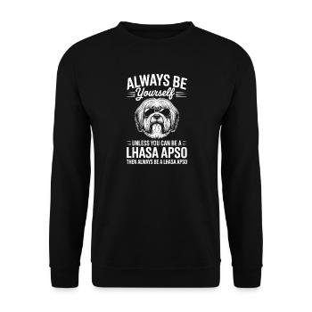 Lhasa Apso Drôle, Cadeau Lhasa Apso - Sweat-shirt Unisexe - noir - Devant - Alina (178cm) & Michal (187cm)