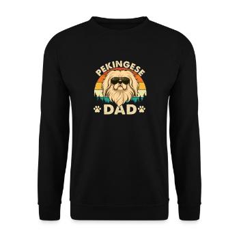 Papa pékinois - Papa de chien Peke Propriétaire de lion de compagnie - Sweat-shirt Unisexe - noir - Devant - Alina (178cm) & Michal (187cm)