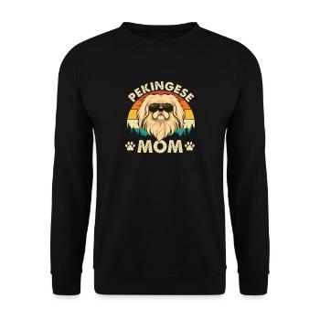 Proud Pekingese Mom - Peke Dog Mom Owner Lap Dog - Unisex Sweatshirt - black - Front - Alina (178cm) & Michal (187cm)