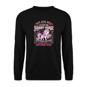 Hobby Horse Prinzessin Aus dem Weg Ich Bin EIN - Unisex Pullover - Schwarz - Vorne - Alina (178cm) & Michal (187cm)