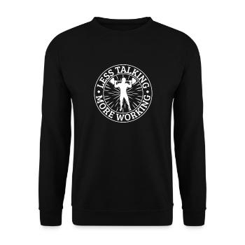 Powerlifting Bodybuilder More Working Gym Gift - Unisex Sweatshirt - black - Front - Alina (178cm) & Michal (187cm)