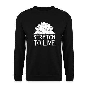 Pilates Enthusiasts Stretch To Live Pilates - Unisex Sweatshirt - black - Front - Alina (178cm) & Michal (187cm)