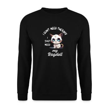 Ragdoll Cat Therapy - Unisex Sweatshirt - black - Front - Alina (178cm) & Michal (187cm)