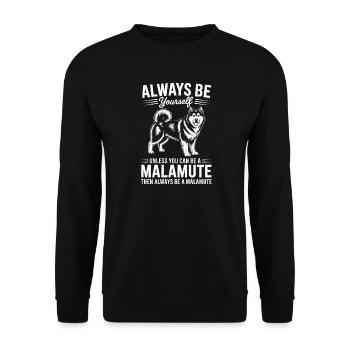 Alaskan Malamute Sayings Alaskan Malamute Gift - Unisex Sweatshirt - black - Front - Alina (178cm) & Michal (187cm)