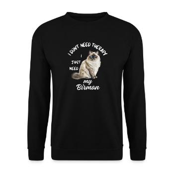 Birman Cat Therapy - Unisex Sweatshirt - black - Front - Alina (178cm) & Michal (187cm)