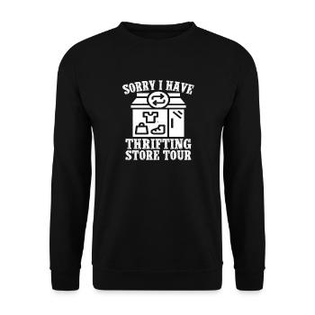 Magasin d’occasion Désolé, j’ai de l’amour pour la friperie - Sweat-shirt Unisexe - noir - Devant - Alina (178cm) & Michal (187cm)