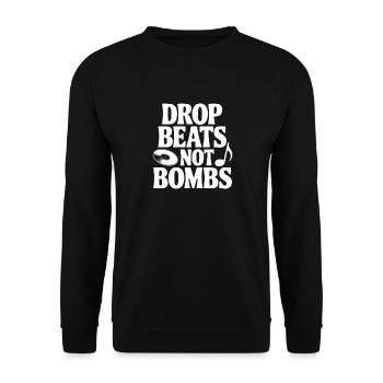 Drop Beats Not Bombs - Unisex Pullover - Schwarz - Vorne - Alina (178cm) & Michal (187cm)