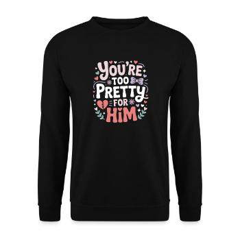 Trop jolie pour lui, meilleure amie meilleure amie, ex rupture - Sweat-shirt Unisexe - noir - Devant - Alina (178cm) & Michal (187cm)