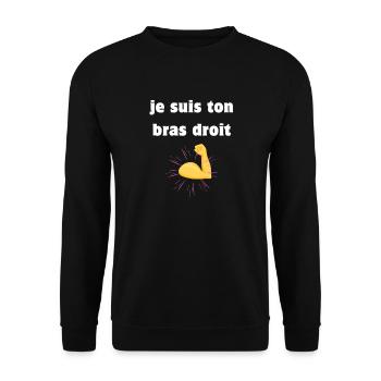 Je suis ton bras droit - Sweat-shirt Unisexe - noir - Devant - Alina (178cm) & Michal (187cm)