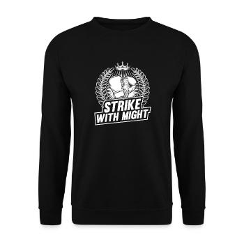 Frappe avec des gants de boxe puissants - Sweat-shirt Unisexe - noir - Devant - Alina (178cm) & Michal (187cm)