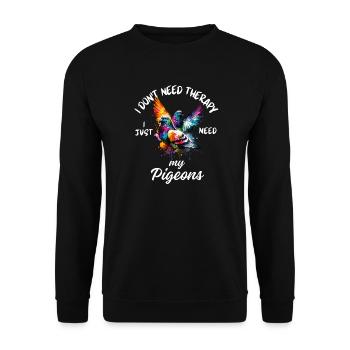 Pigeon Therapy Art - Unisex Sweatshirt - black - Front - Alina (178cm) & Michal (187cm)