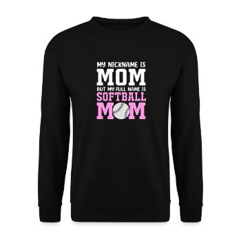 Maman de softball Maman de softball - Sweat-shirt Unisexe - noir - Devant - Alina (178cm) & Michal (187cm)