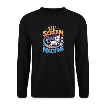  Lil Scream Machine Süße Superhelden Ziege Im - Unisex Pullover - Schwarz - Vorne - Alina (178cm) & Michal (187cm)