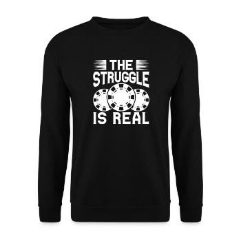 Joueur de casino La difficulté est le vrai jeu - Sweat-shirt Unisexe - noir - Devant - Alina (178cm) & Michal (187cm)