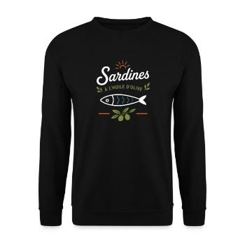 Sardines et Olive Vintage - Sweat-shirt Unisexe - noir - Devant - Alina (178cm) & Michal (187cm)